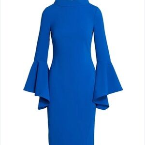 Badgley Mischka Royal Blue Long Sleeve Dress